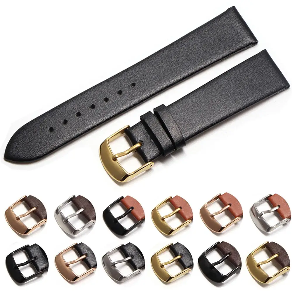 

Cowhide watch band genuine leather 18mm 20mm 22mm thin smooth watch strap belt Suitable for DW watches galaxy watch gear s3