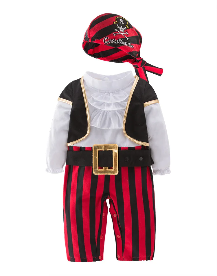 

Pirate Captain Cosplay Costume Baby Romper Boys Bodysuits Christmas Fancy Clothes Halloween Costumes Kids Children Jumpsuits