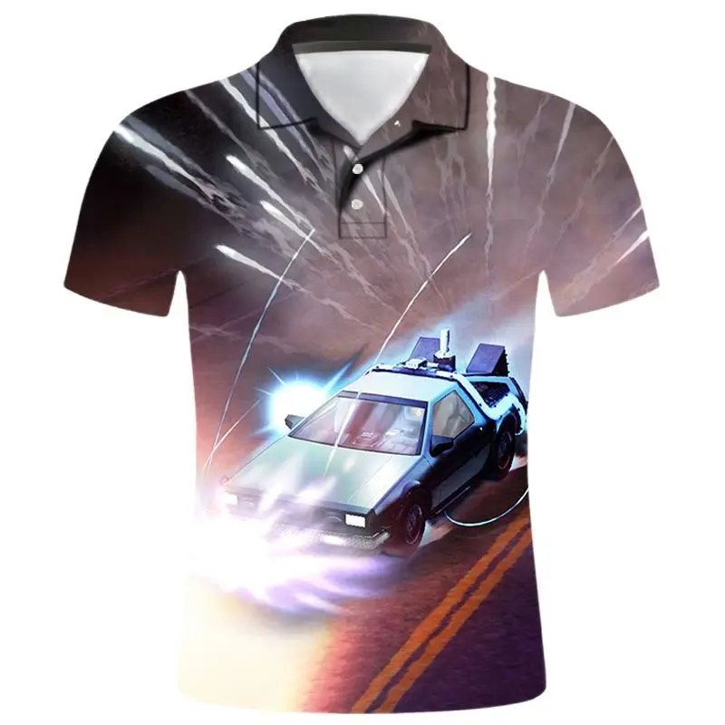 

Рубашка-поло мужская с 3D принтом, повседневная одежда с коротким рукавом, стиль Харадзюку