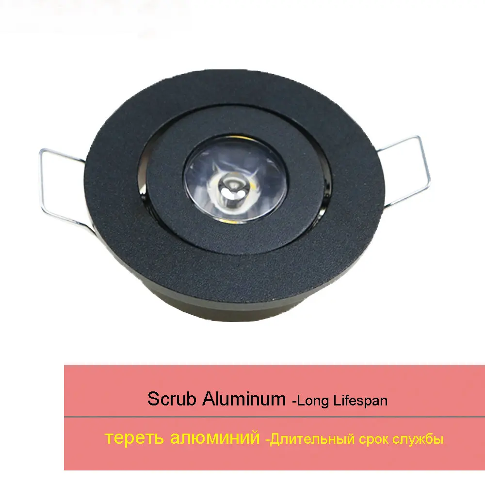 

10pcs/lot mini down light 3W 1W non dimmable spot light recessed lights ac85-265v ceiling light Aluminium diameter 52mm