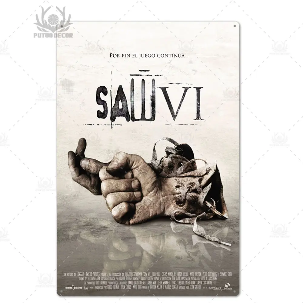 TH4126 Saw Movie винтажный металлический постер оловянный знак металлический знак табличка металлический винтажный Ретро Настенный декор для мужчин пещера декоративный металлический оловянный знак - Цвет: TH4126