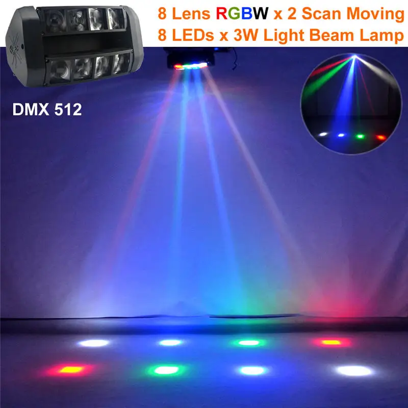 AUCD 24W 8 Heads RGBW LED Mixing Effect Spider Shake Lamp DMX DJ Home Party Club Show Beam Projector Stage Moving Lighting LE117 | Лампы и