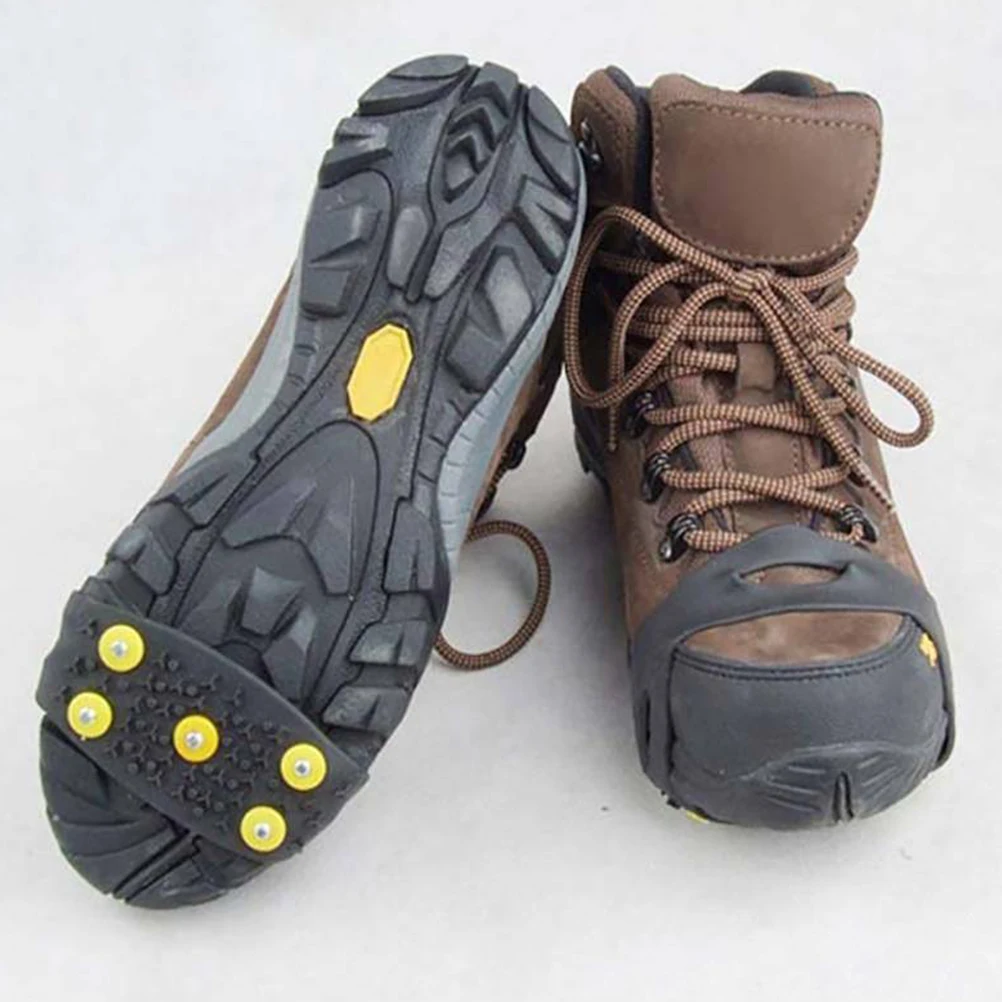 

2Pairs Slip-on Shoe Grippers Snow Climbing Anti-slip Spiked Shoes Cover Home Sports Decor