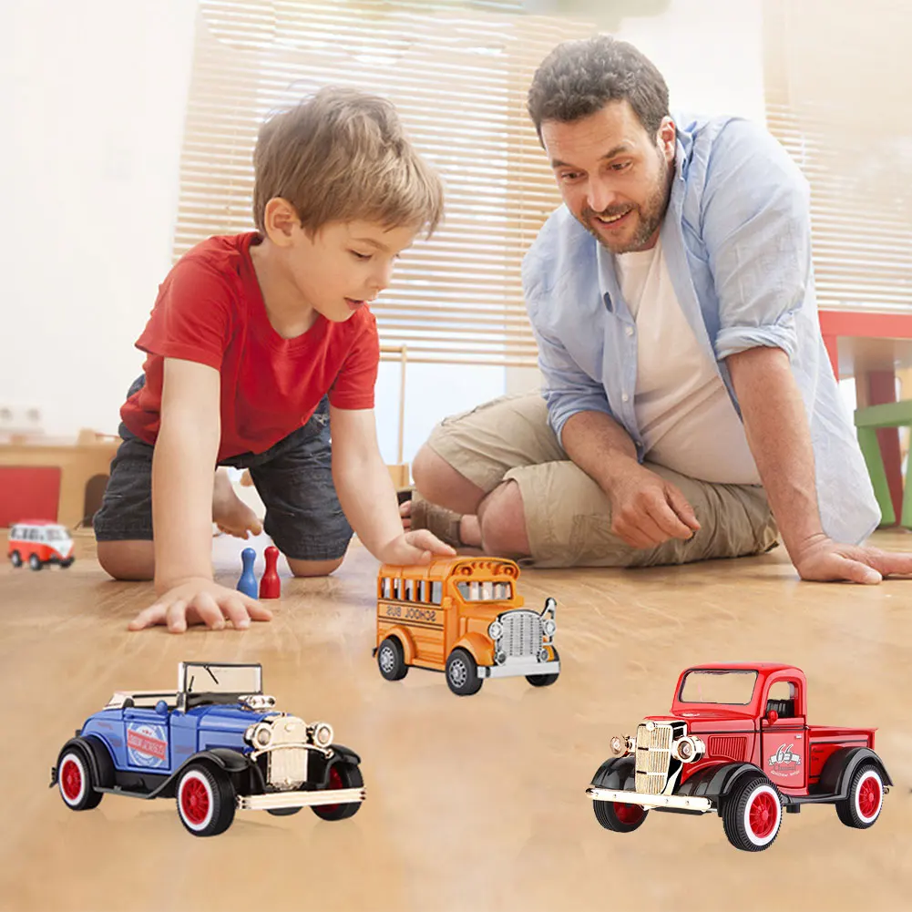 

Children Toy Car Model Light Wind-up Alloy Bus Car Racing Toy Built-in 3 Button Batteries Mini Truck Car Toys For Children Boys