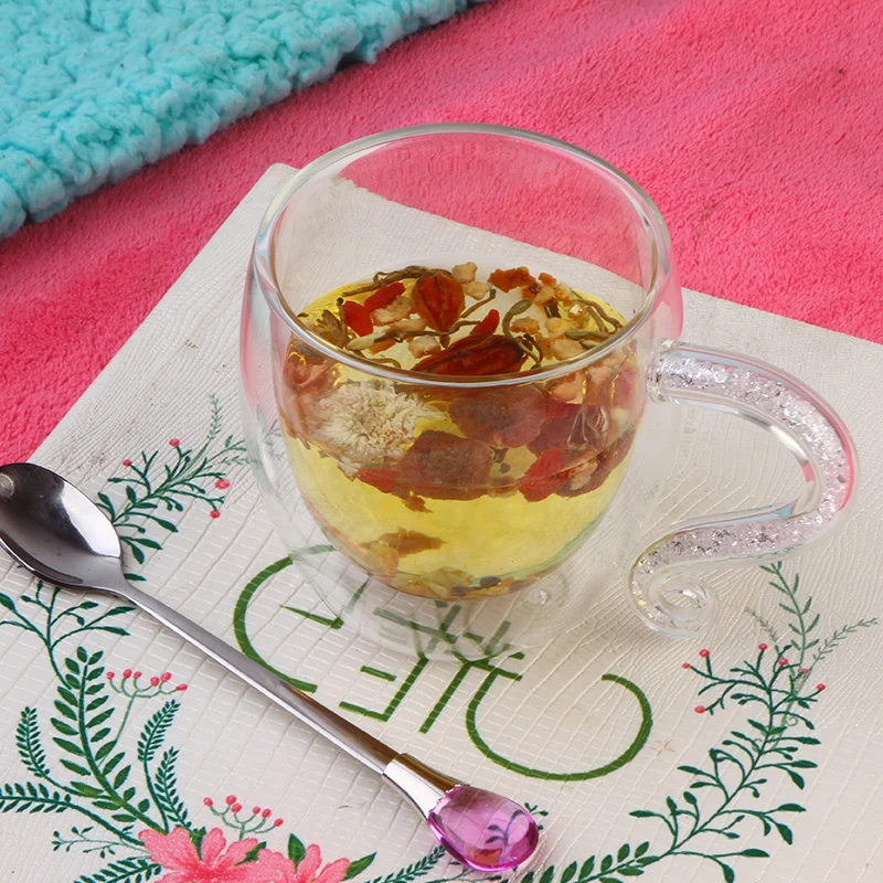 Кружка для кофе стеклянная чашка с кристаллами роскошная двухслойная молока чая