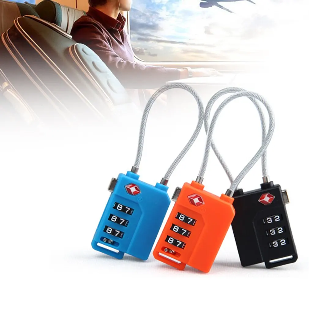 

New Fast Shipping New 3 Digit Password Lock Steel Wire Security Lock Suitcase Luggage Coded Lock Cupboard Cabinet Locker Padlock