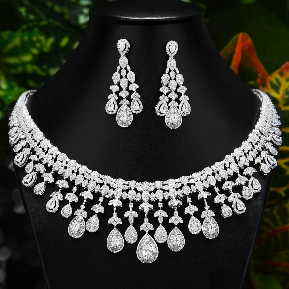 Комплект из колье и серёг с фианитом|Ювелирные наборы| |