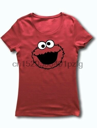Забавная женская футболка ELMO с изображением лица Сезам из мультфильма |