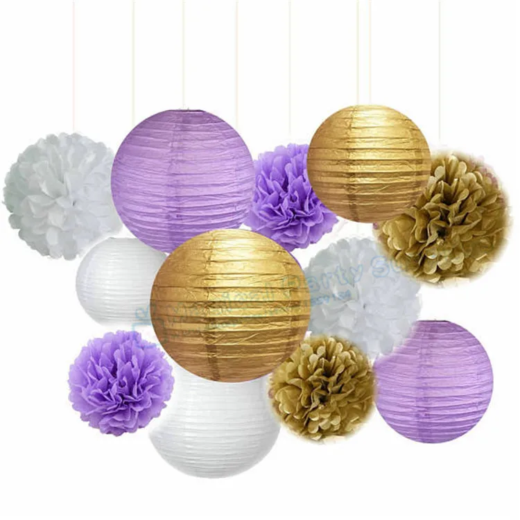 1 комплект Лавандовая металлическая Золотая гирлянда с кисточками висячие