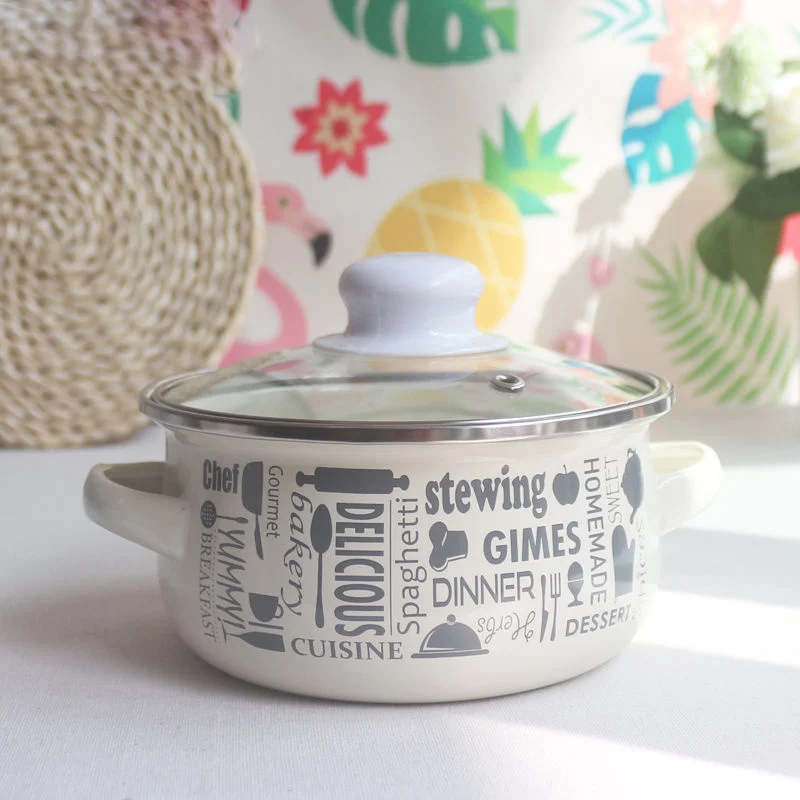 Суповая кастрюля эмалированная маленькая стандартная миска для лапши быстрого