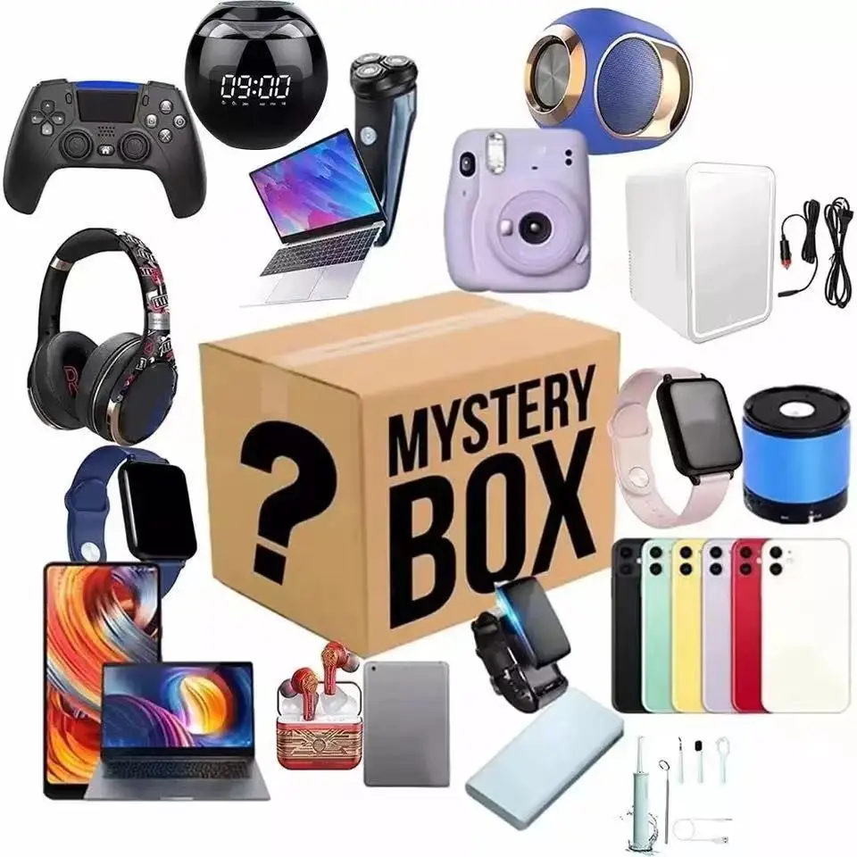 Caja de regalo de la suerte, producto electr&oacute;nico Premium, caja misteriosa de la suerte 100%, Boutique sorpresa de 5 a 15 piezas, art&iacute;culo aleatorio presente-3