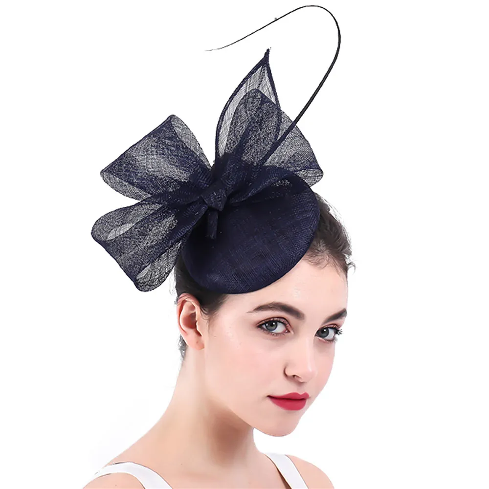 Винтажные темно синие вуалетки шляпы для торжевечерние случаев Кентукки Дерби