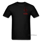 Мужская футболка с логотипом Demon, черная или красная хлопковая повседневная одежда, Забавные топы в японском стиле