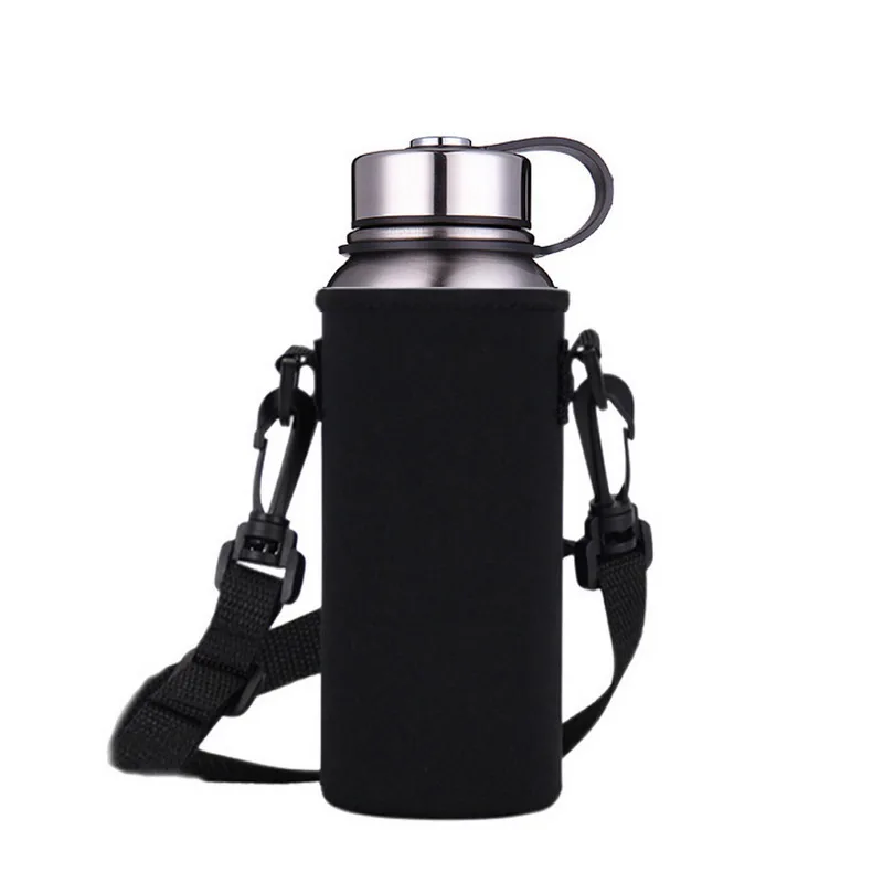 G227849A 610ml Спортивная сумка-переноска для бутылок с ремешком, неопреновая сумка-держатель для воды, плечевой ремень, черная сумка-переноска для бутылок - Цвет: G227849A 610ml