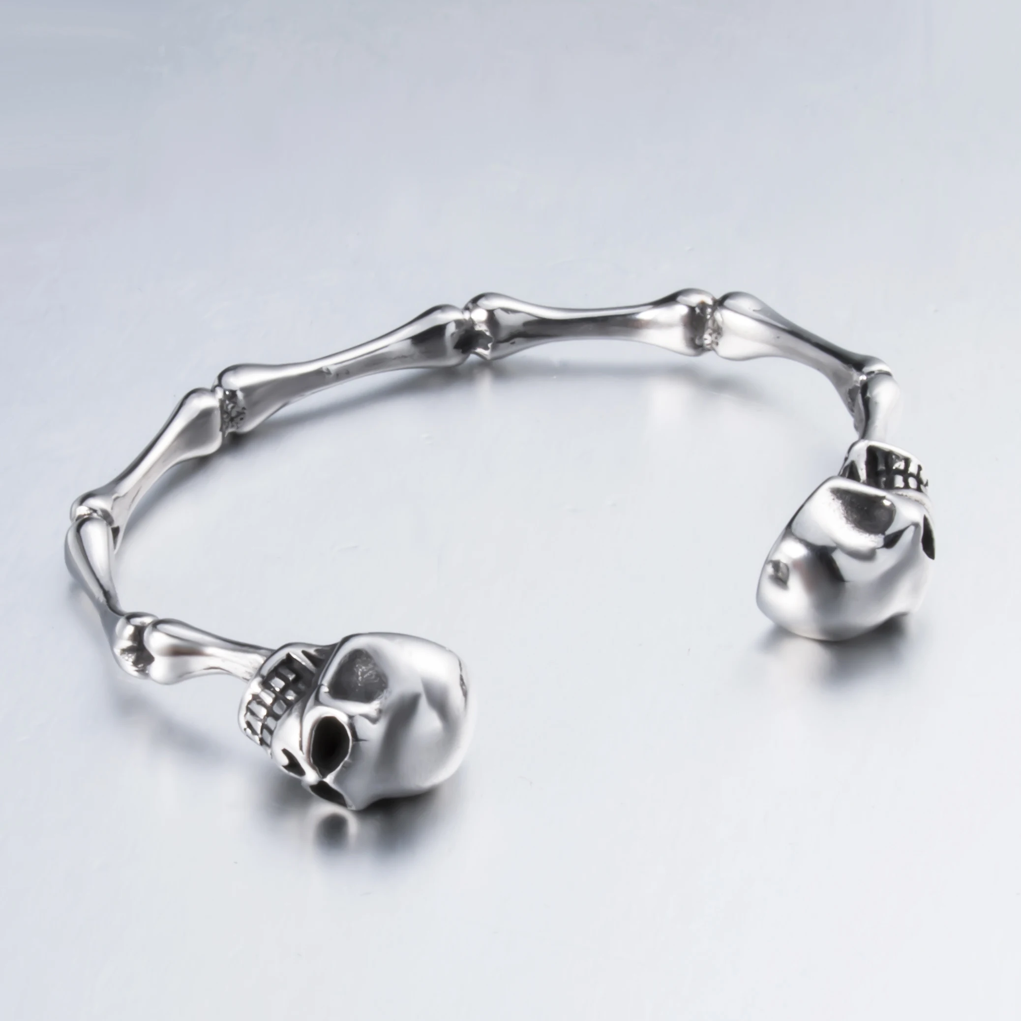 Мужской Браслет манжета из нержавеющей стали с черепом и скелетом|cuff bracelets|cuffs