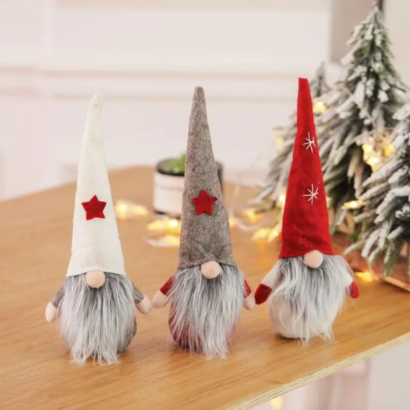Рождественская длинная в плюшевой шляпе Tomte настольная Статуэтка Санта-Клауса Рождественская гном декорированная кукла украшения Праздничные рождественские подарки Decoracion Navidad