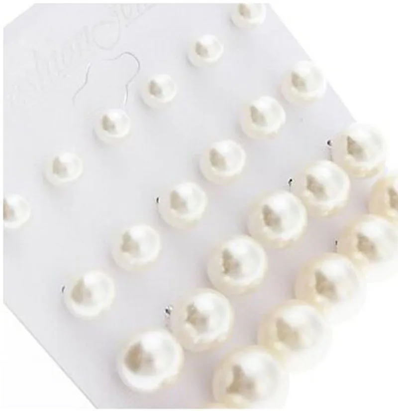 Женские серьги-гвоздики с искусственным жемчугом 12 пар | Украшения и аксессуары