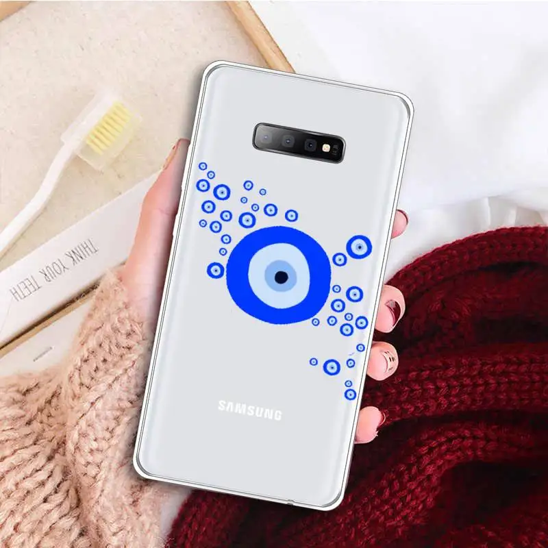 

Evil eye Phone Case Transparent For Samsung Galaxy A 71 21s S note 8 9 10 plus 20 ultra high quality universal cover