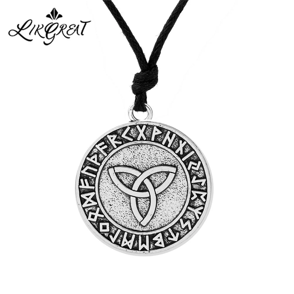 Колье с подвеской LIKGREAT Wicca Symbol Triqueta круглое ожерелье в стиле колдовства цепочка
