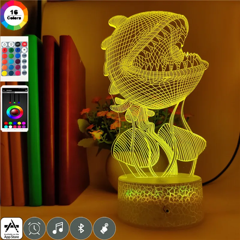 Ночник для детской комнаты крутой настольный 3d светильник с растениями против