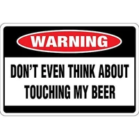 dont even think about touching my beer tin sign art wall decorationvintage aluminum retro metal sign