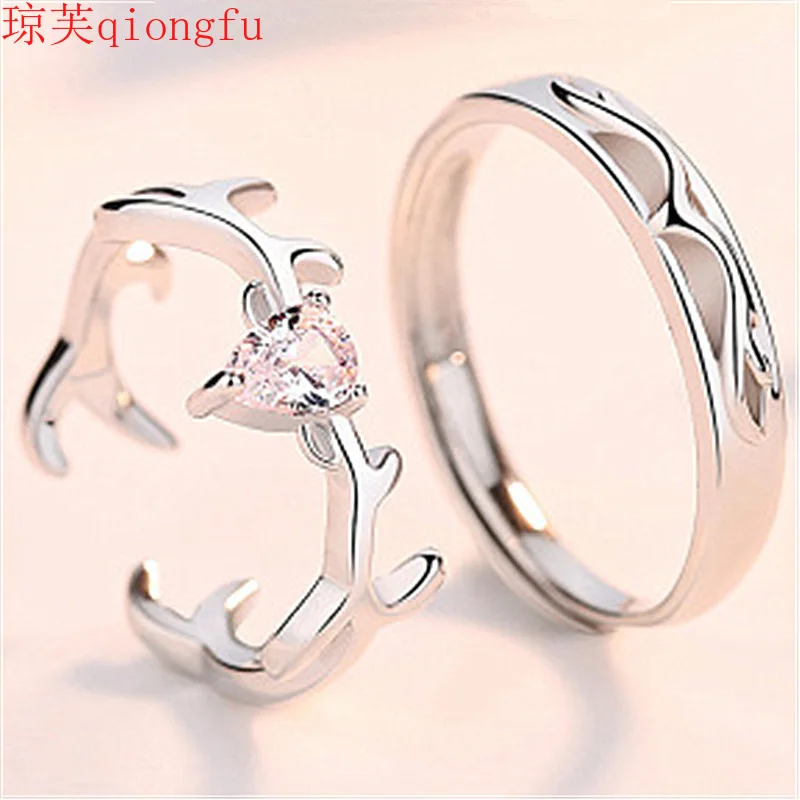 

Christmas elk ring a deer has a romantic love couple ring accessories for women jewelry brand luxury secret mood ring Animal