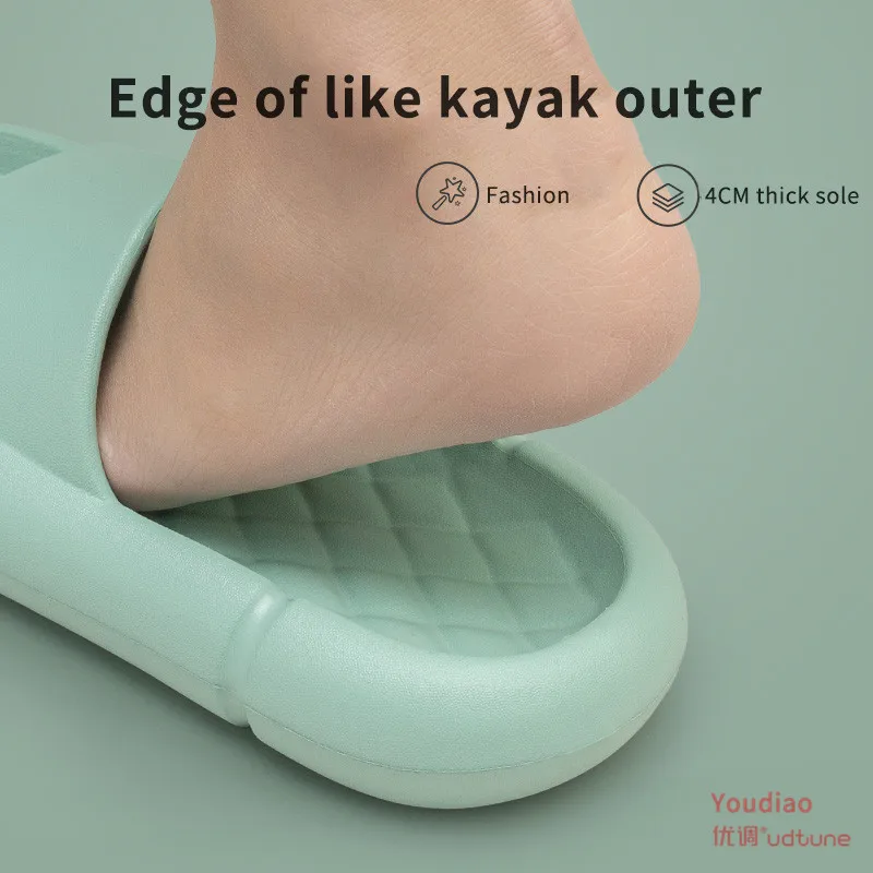 

Youdiao EVA Platform Sippers Women Soft Indoor Home Slides For Women Mute Non-slip Sandals Men Summer Poop Feeling Women Shoes