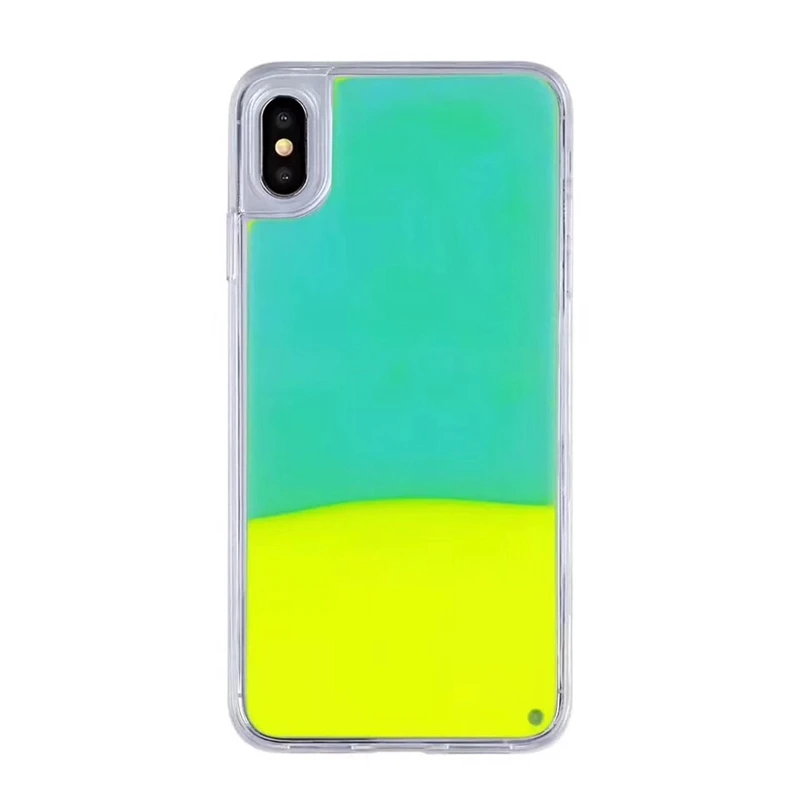 Светящийся неоновый песочный мобильный чехол для iPhone XR XS max X 6 7 8 plus светится в