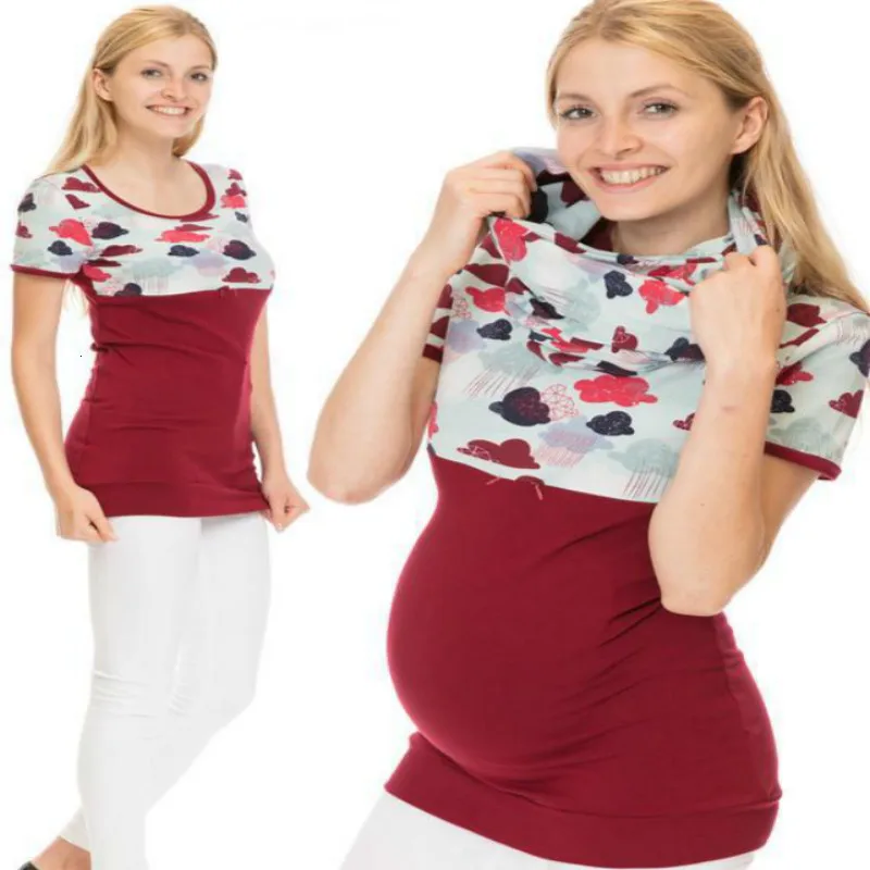 Платье для беременных с коротким рукавом платье защиты от лактации (да шарф)