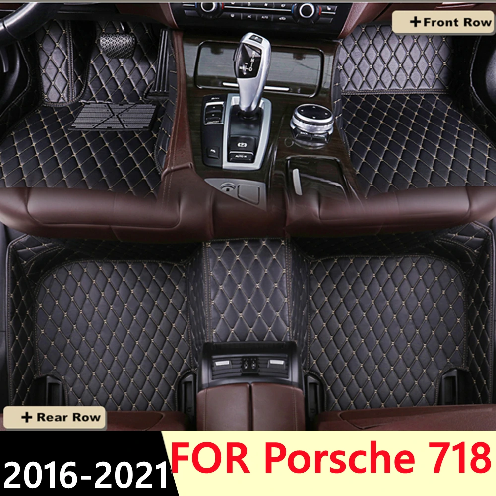 

SJ ALL Weather Custom Fit Car Floor Mats Front & Rear FloorLiner Styling Auto Carpet Mat For Porsche 718 2016 2017-2021