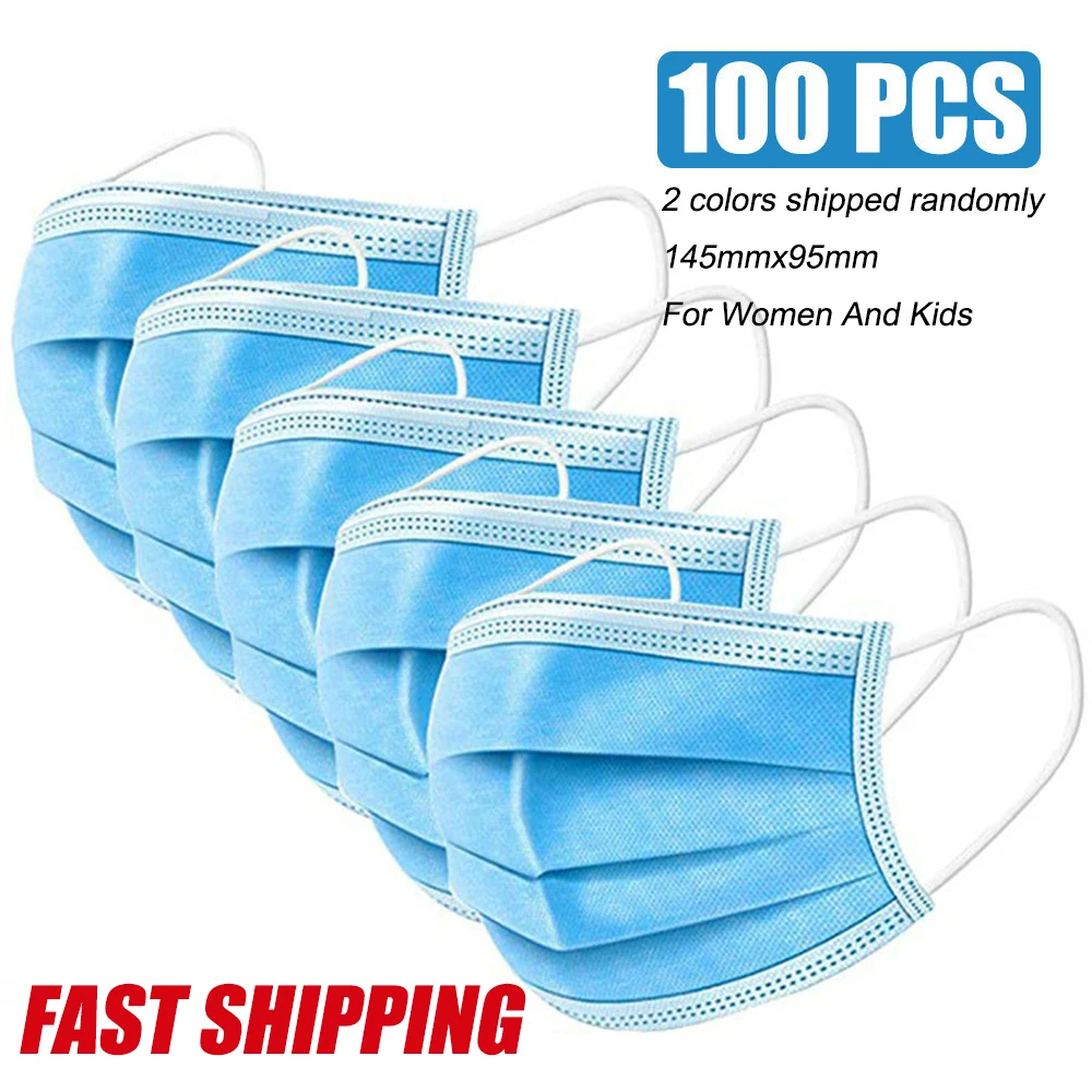 Антивирусные Одноразовые респираторы маска для лица 3 слоя ушные маски 100