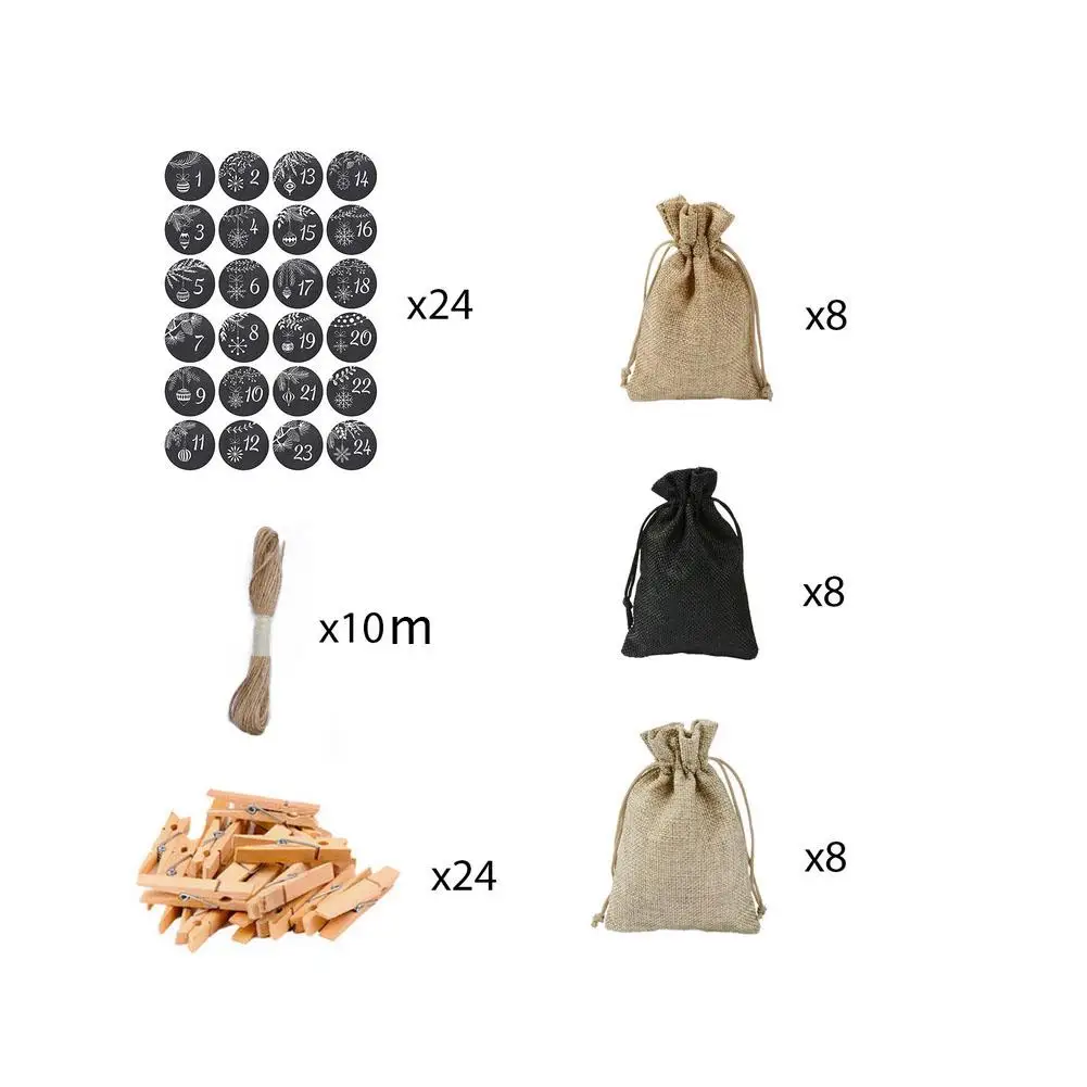 1 24 приход украшение для календаря Рождественский подарок сумки календарь