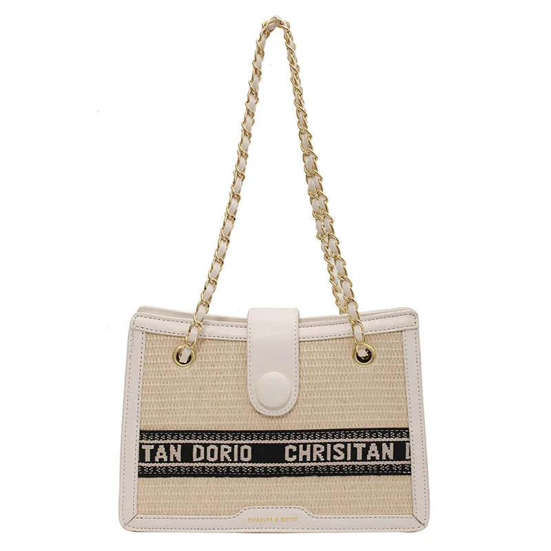 

Chain Bag 2021 New Fashion Fashion Women Shoulder Bag Summer Woven Large Capacity Crossbody Small Square Bag