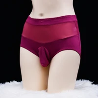 sexy transparent men cotton sissy pouch panties underwear briefs knickers shorts underpants mesh wrapped egg triangle shorts