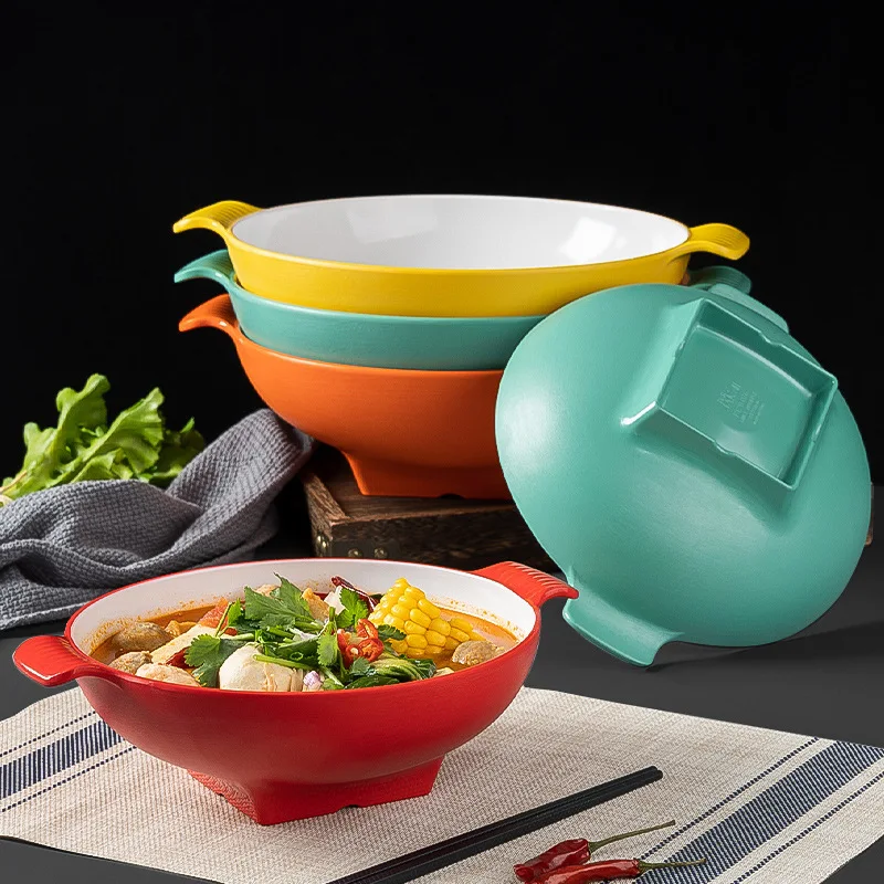 

Креативная индивидуальная бинауральная миска знаменитости, острая большая миска из меламина, столовая посуда, коммерческая миска для сала...