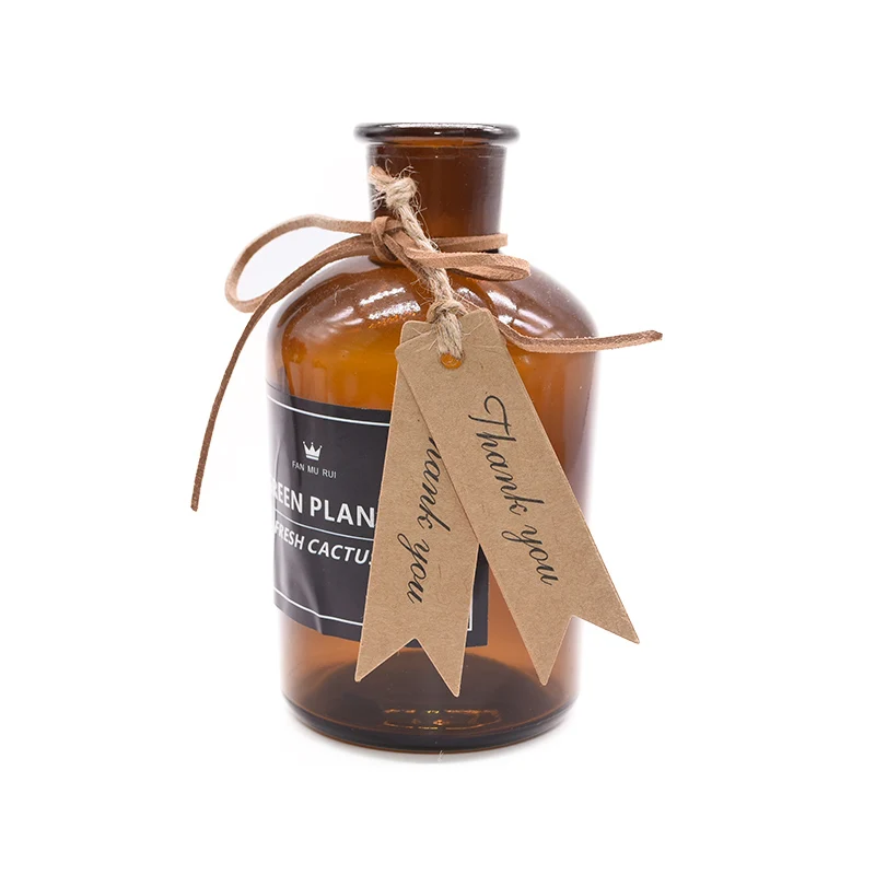 100 шт./лот спасибо бирки крафт бумажные для подарков Белый Коричневый пакет