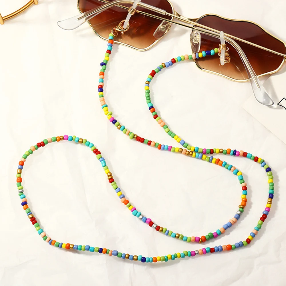

1PC Fashion Sweet Women Glasses Chain Colored Beaded Eyeglass Lanyard Anti Slip Sunglasses Strap Spectacles Cord Accessories