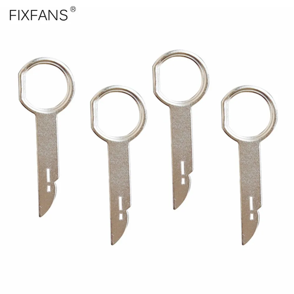 FIXFANS 4 шт. автомобильный стерео радио аудио инструменты для демонтажа, ключ Pin для Porsche Volkswagen Mercedes Audi VW Ford Keys экстракционный инструмент