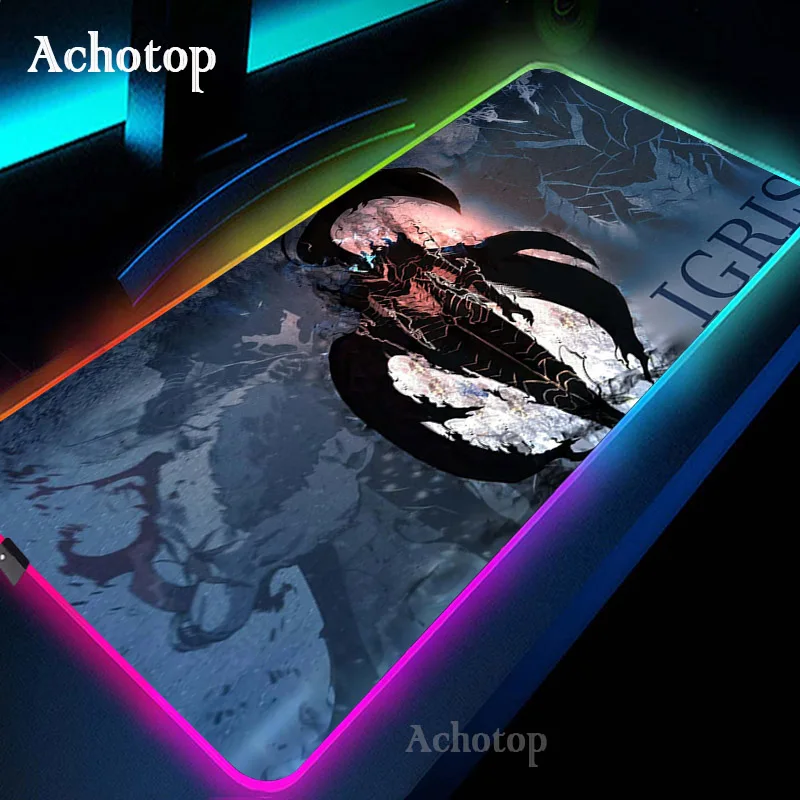 solo leveling top quality gaming player desk laptop rubber mouse mat rgb led light large anime mouse pad desk mat with backlit free global shipping