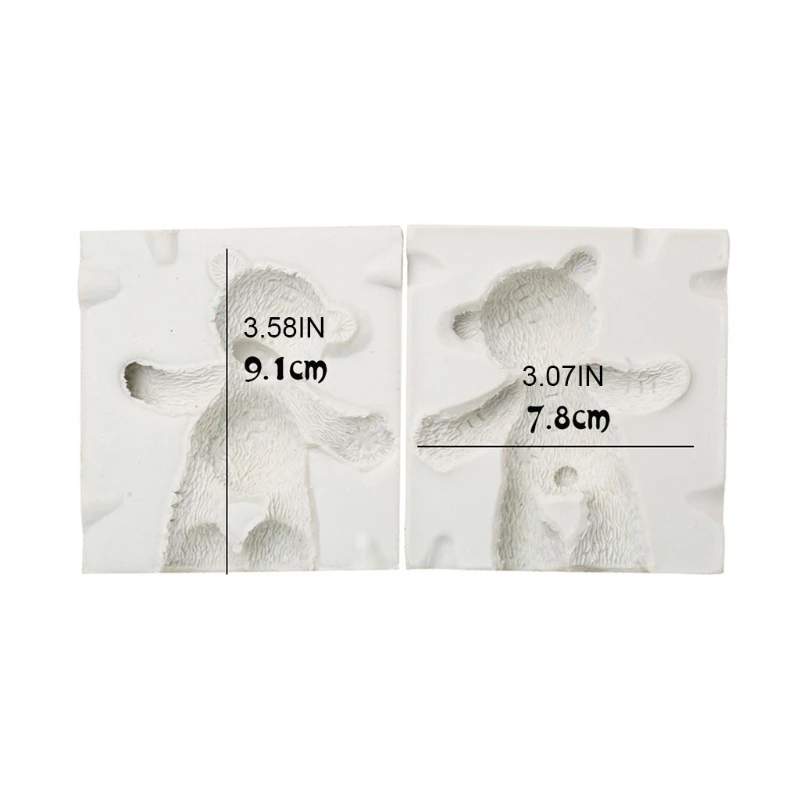 

2pcs 3D Bear Shape Silicone Mold Ice Cube Maker Fondant Cake Decorating Tool DIY Chocolate Mould