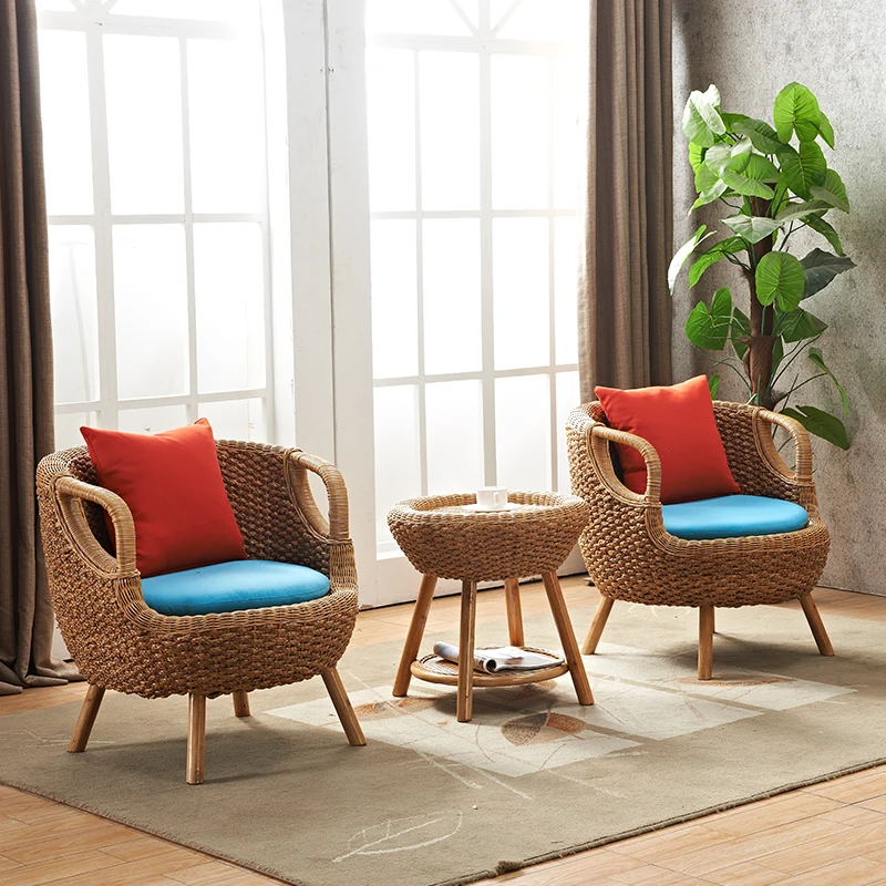 Ручной ротанговый стул и журнальный столик балкон Повседневный стол