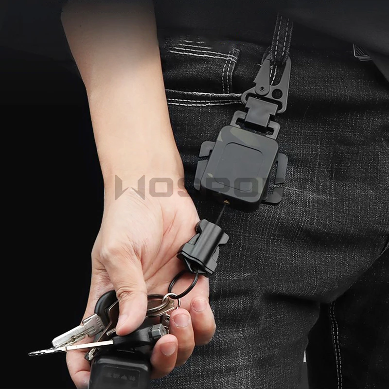 

Tactical Telescopic Buckle Retractable Keychain Outdoor Molle Outdoor Hook Belt Clip EDC Tool Coil Rope Keychain Accessories