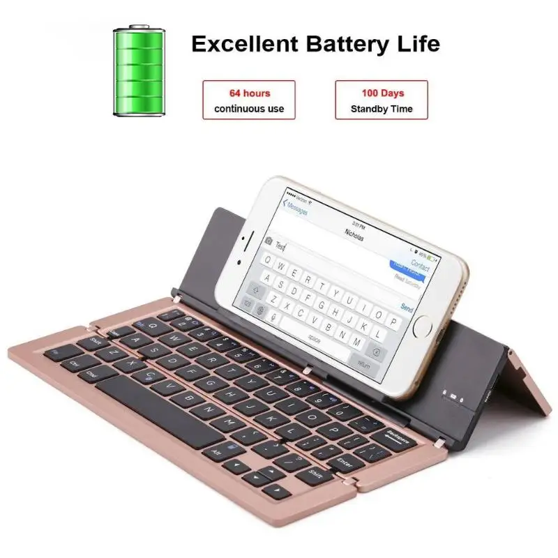 Тройная Складная Bluetooth клавиатура BT беспроводная сенсорная для IOS/Android/Windows ipad Tablet