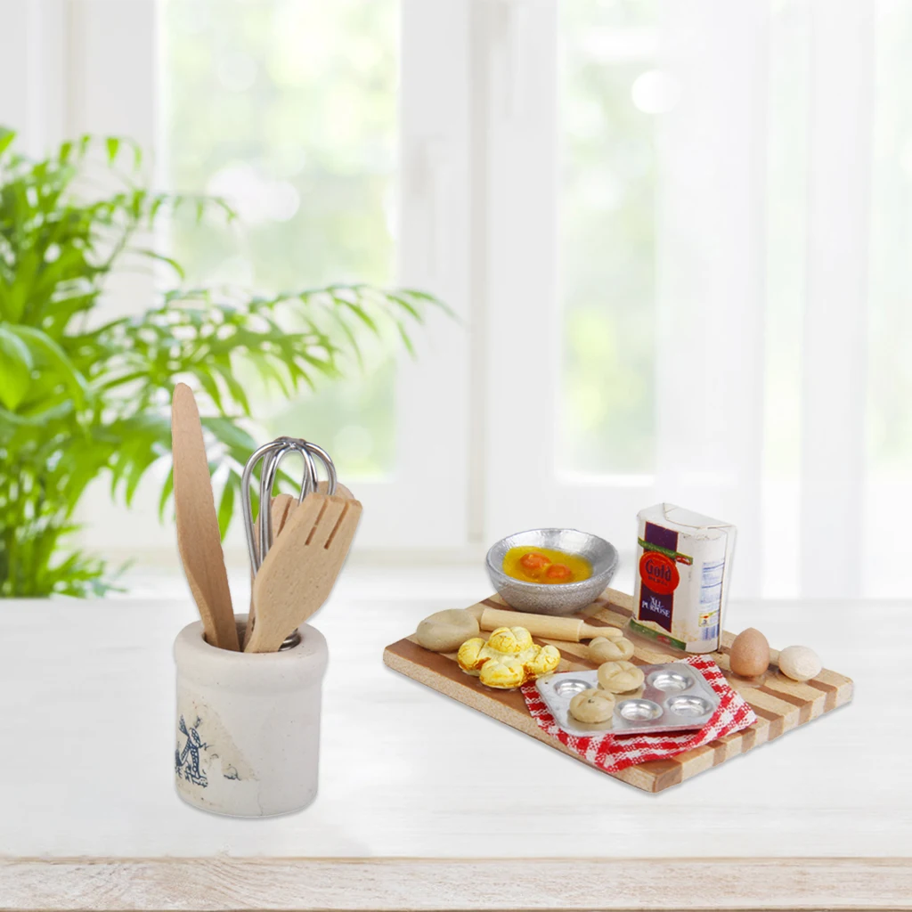 1/12 миниатюрный кухонный нож для кукольного домика еды яиц молока хлеба|Детские