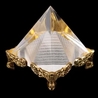 hot sale energy healing small feng shui egypt egyptian crystal clear pyramid ornament living room decoration home decor