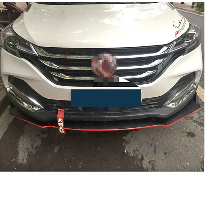 

3pcs Front Bumper Spoiler Protector Plate Lip Body Kit Car Decorative strip Chin Shovels For AEOLUS AX7 2017-2018