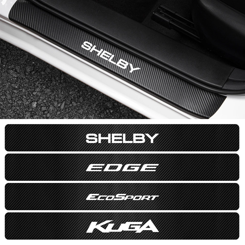 4 шт. наклейки на пороги автомобиля Ford Fiesta Mondeo ST Fusion Mustang Ecosport Explorer Escape Shelby