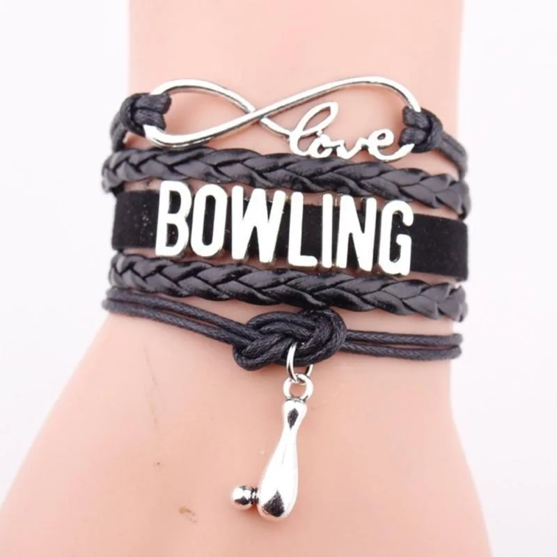 Браслет Боулинг многоплетенный плетеный кожаный браслет унисекс модный с
