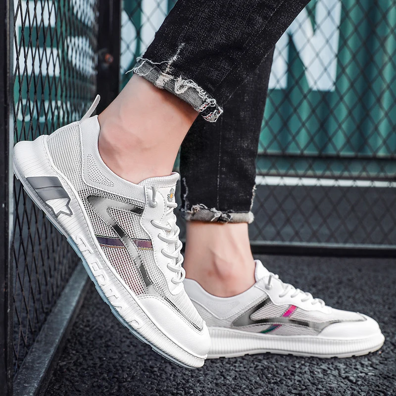 

High Quality Breathable Men's Running Sport Shoes Leisure Tide Shoes Cushioning Lace-Up Lightweight Wild Shoes Fashion Tide Shoe