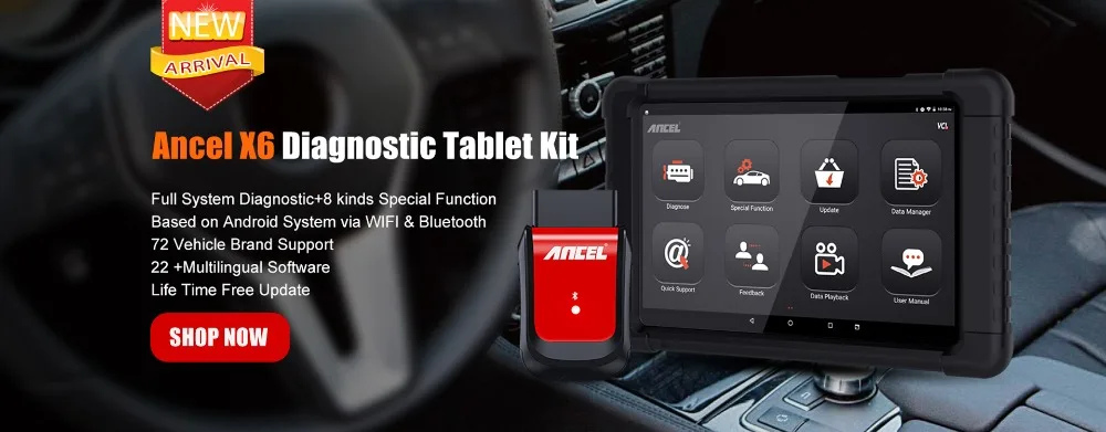 Ancel X6 OBD2 диагностический инструмент EPB DPF SAS ABS Сброс масла OBD 2 Bluetooth Автомобильный диагностический Профессиональный OBD2 автомобильный сканер ODB